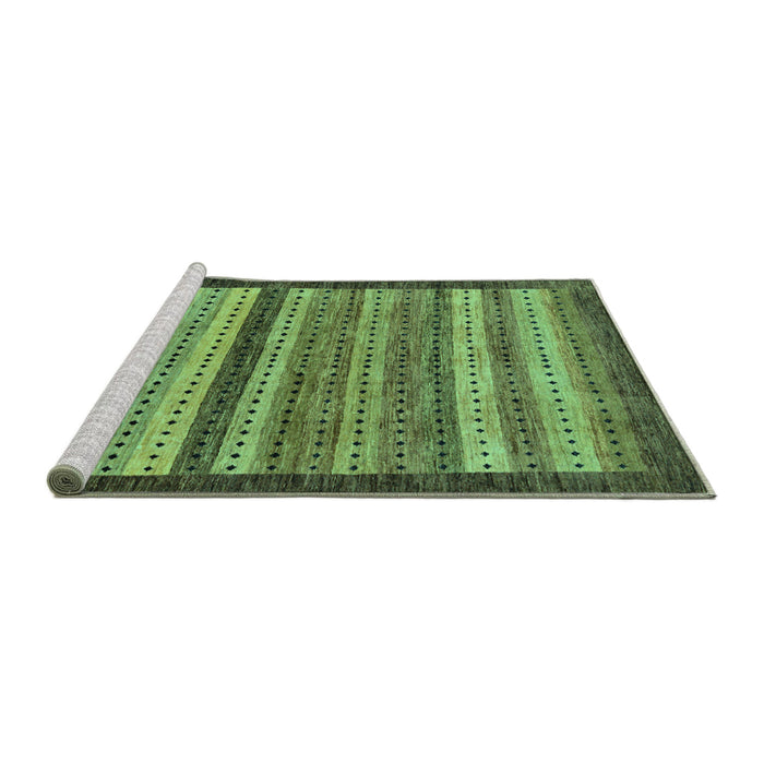 Sideview of Machine Washable Abstract Turquoise Modern Area Rugs, wshabs237turq