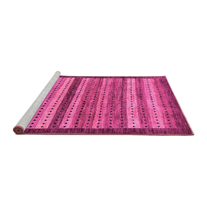 Sideview of Machine Washable Abstract Pink Modern Rug, wshabs237pnk