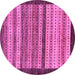 Round Machine Washable Abstract Purple Modern Area Rugs, wshabs237pur