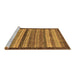 Sideview of Machine Washable Abstract Brown Modern Rug, wshabs237brn