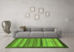 Machine Washable Abstract Green Modern Area Rugs in a Living Room,, wshabs237grn