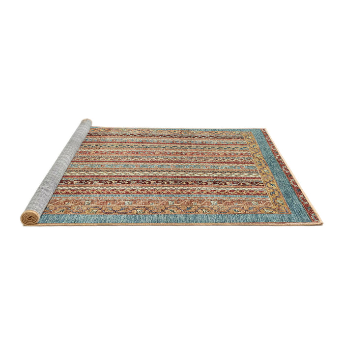 Sideview of Machine Washable Abstract Gold Brown Rug, wshabs2380