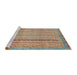 Sideview of Machine Washable Abstract Gold Brown Rug, wshabs2380