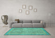 Machine Washable Abstract Turquoise Modern Area Rugs in a Living Room,, wshabs2380turq