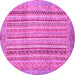 Round Machine Washable Abstract Pink Modern Rug, wshabs2380pnk