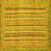 Square Machine Washable Abstract Yellow Modern Rug, wshabs2380yw