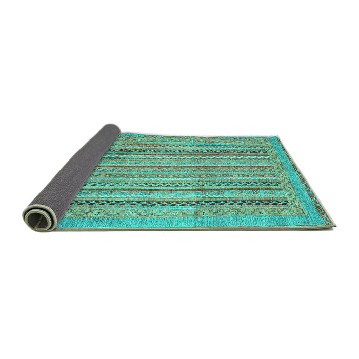 Sideview of Abstract Turquoise Modern Rug, abs2380turq