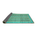 Sideview of Abstract Turquoise Modern Rug, abs2380turq