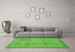 Machine Washable Abstract Green Modern Area Rugs in a Living Room,, wshabs2380grn