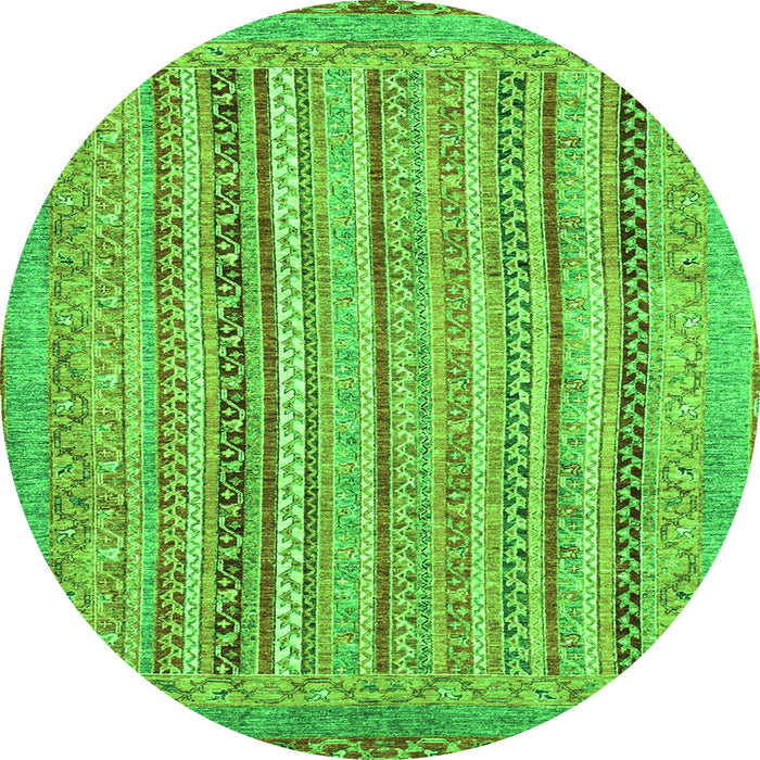 Round Abstract Green Modern Rug, abs2380grn