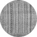 Round Machine Washable Abstract Gray Modern Rug, wshabs2380gry