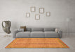 Machine Washable Abstract Orange Modern Area Rugs in a Living Room, wshabs2380org