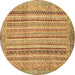 Round Abstract Brown Modern Rug, abs2380brn