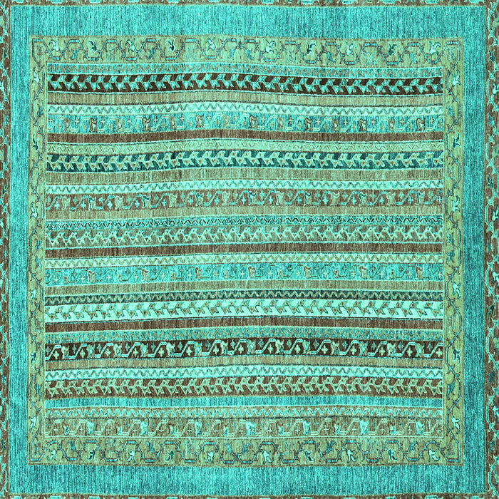 Square Abstract Turquoise Modern Rug, abs2380turq