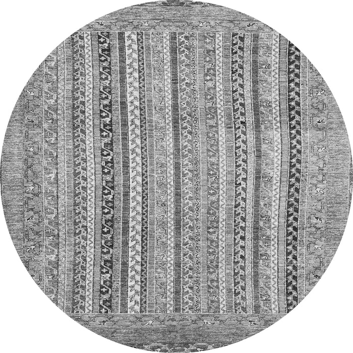 Round Abstract Gray Modern Rug, abs2380gry