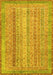 Machine Washable Abstract Yellow Modern Rug, wshabs2381yw