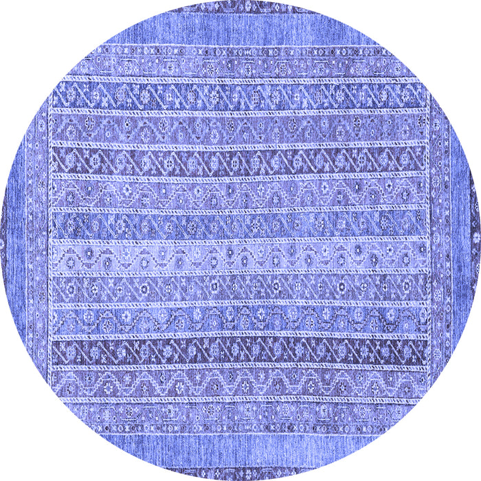 Round Abstract Blue Modern Rug, abs2381blu