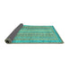 Sideview of Abstract Turquoise Modern Rug, abs2381turq