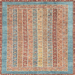 Square Abstract Rust Pink Modern Rug, abs2381
