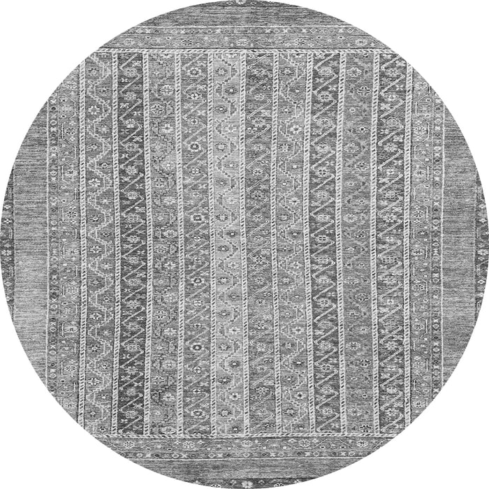 Round Machine Washable Abstract Gray Modern Rug, wshabs2381gry