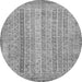 Round Machine Washable Abstract Gray Modern Rug, wshabs2381gry