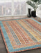 Abstract Rust Pink Modern Rug in Family Room, abs2381