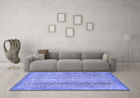 Machine Washable Abstract Blue Modern Rug, wshabs2381blu