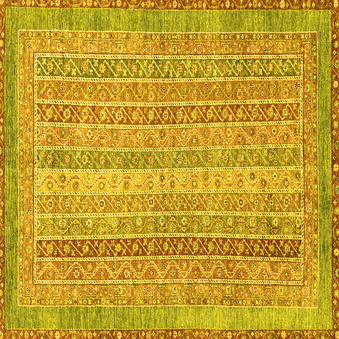 Square Machine Washable Abstract Yellow Modern Rug, wshabs2381yw