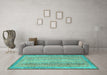 Machine Washable Abstract Turquoise Modern Area Rugs in a Living Room,, wshabs2381turq