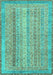 Abstract Turquoise Modern Rug, abs2381turq