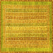 Square Abstract Yellow Modern Rug, abs2381yw