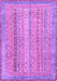 Machine Washable Abstract Purple Modern Area Rugs, wshabs2381pur