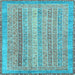 Square Machine Washable Abstract Light Blue Modern Rug, wshabs2381lblu