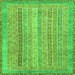 Square Abstract Green Modern Rug, abs2381grn