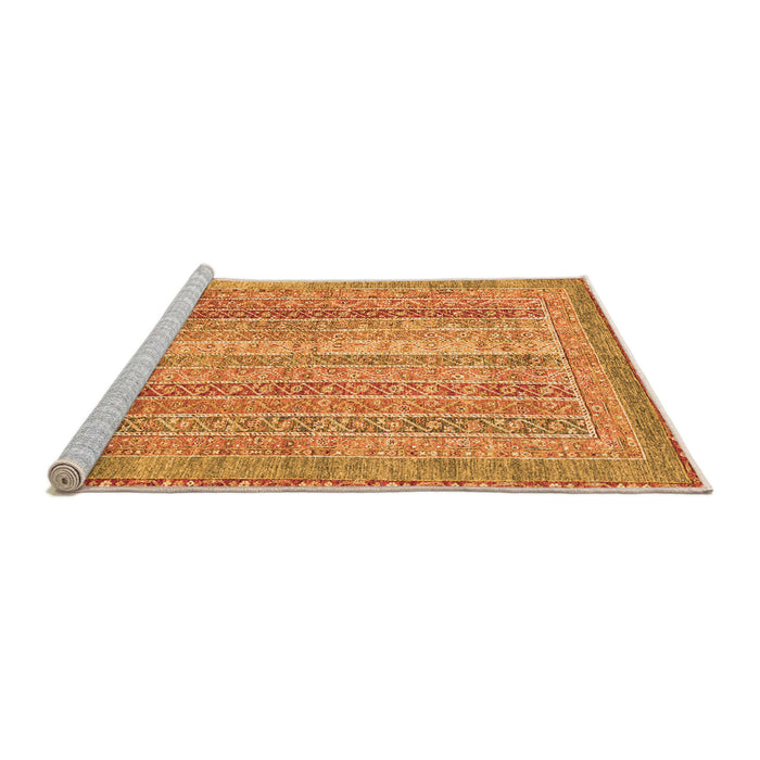 Sideview of Machine Washable Abstract Orange Modern Area Rugs, wshabs2381org