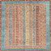 Square Machine Washable Abstract Rust Pink Rug, wshabs2381