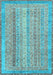 Machine Washable Abstract Light Blue Modern Rug, wshabs2381lblu