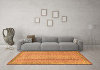 Machine Washable Abstract Orange Modern Rug, wshabs2381org