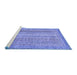 Sideview of Machine Washable Abstract Blue Modern Rug, wshabs2381blu