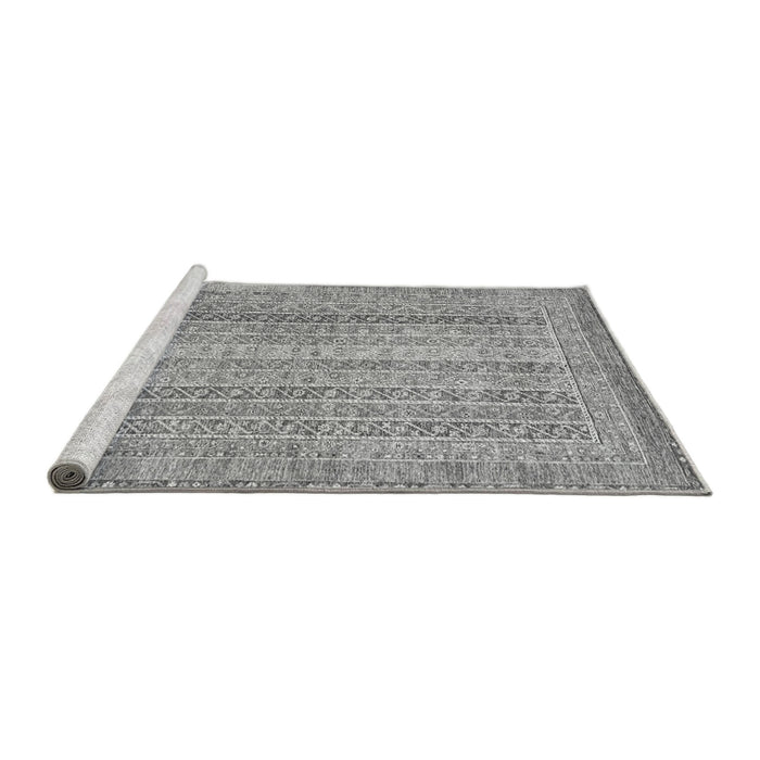 Sideview of Machine Washable Abstract Gray Modern Rug, wshabs2381gry