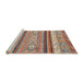 Sideview of Machine Washable Abstract Chestnut Red Rug, wshabs2382