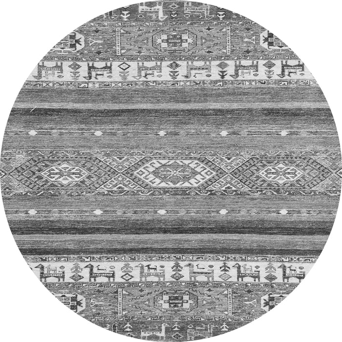 Round Abstract Gray Modern Rug, abs2382gry