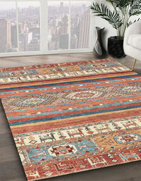 Abstract Chestnut Red Modern Rug, abs2382