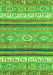 Machine Washable Abstract Green Modern Area Rugs, wshabs2382grn