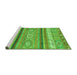 Sideview of Machine Washable Abstract Green Modern Area Rugs, wshabs2382grn