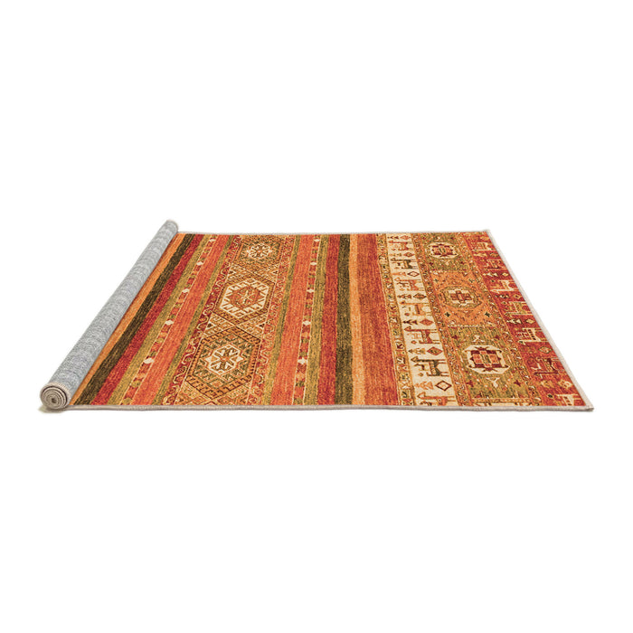 Sideview of Machine Washable Abstract Orange Modern Area Rugs, wshabs2382org