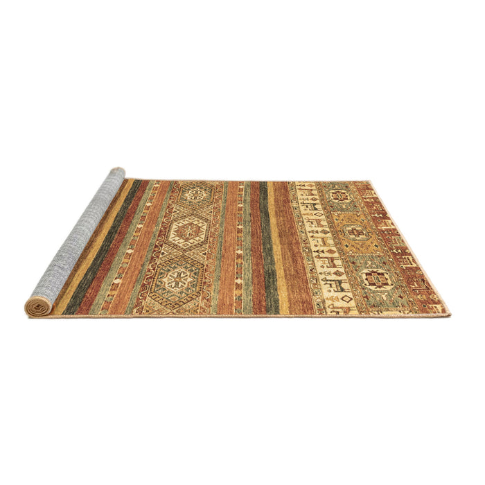 Sideview of Machine Washable Abstract Brown Modern Rug, wshabs2382brn