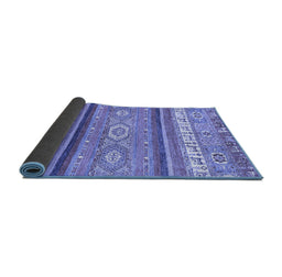 Sideview of Abstract Blue Modern Rug, abs2382blu