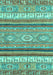 Machine Washable Abstract Turquoise Modern Area Rugs, wshabs2382turq