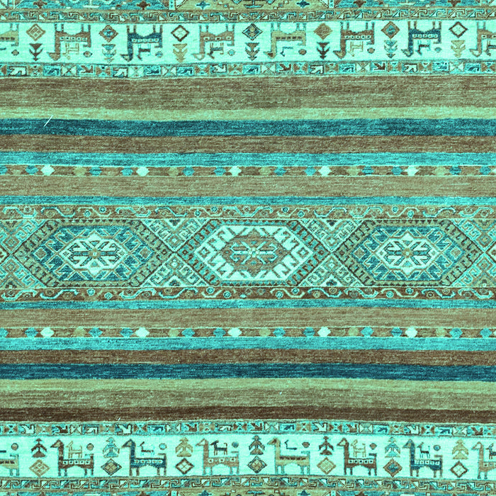 Machine Washable Abstract Turquoise Modern Area Rugs, wshabs2382turq